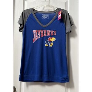 Campus Heritage Kansas Jayhawks Gray Short Sleeve Blue T-shirt New